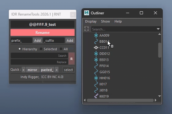 Right Click To Rename Ui Pattern IDR RenameTools v2026.1 | IndyRigger-Tools-Docs