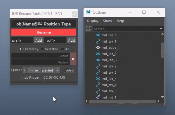 Right Click To Rename Ui Pattern IDR RenameTools v2026.1 | IndyRigger-Tools-Docs